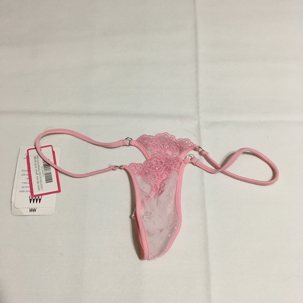 Wicked Weasel Micro Thong 656 Womens Small Pink Lace Triangle Back NWT